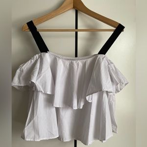 ZARA off the shoulder frilly crop top